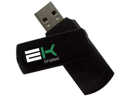 EviKeyboard Inputstick: Virtual keyboard created by a secure Bluetooth USB device.