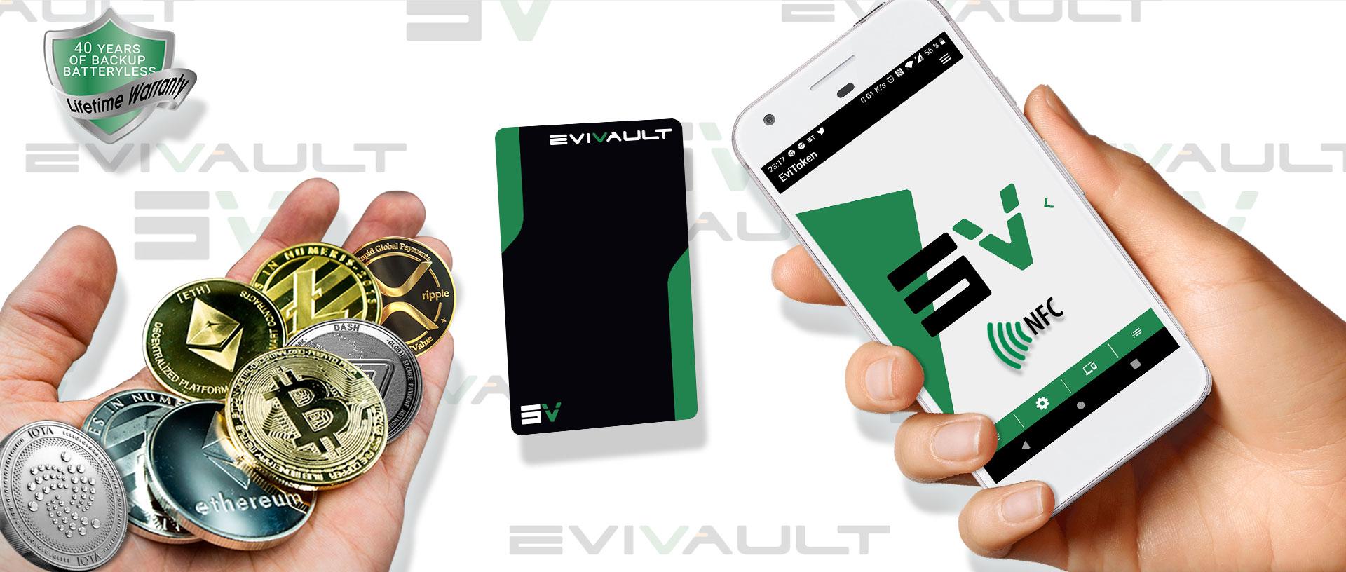 EviVault technology and NFC EviTCard device for Android NFC phone