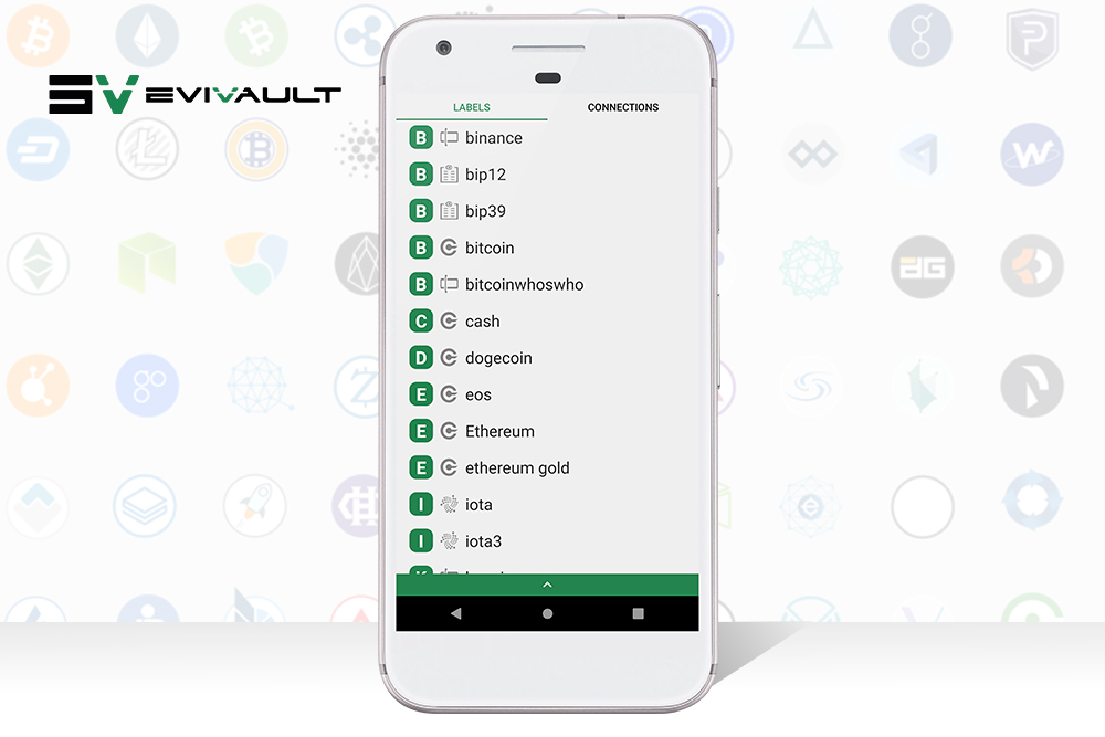 Picture header EviVault crypto asset cryptocurrency sto ico smart contract private key smartphone app android 1000px