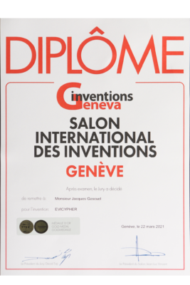 2021 Gold Medal of the Geneva International Inventions diplome png