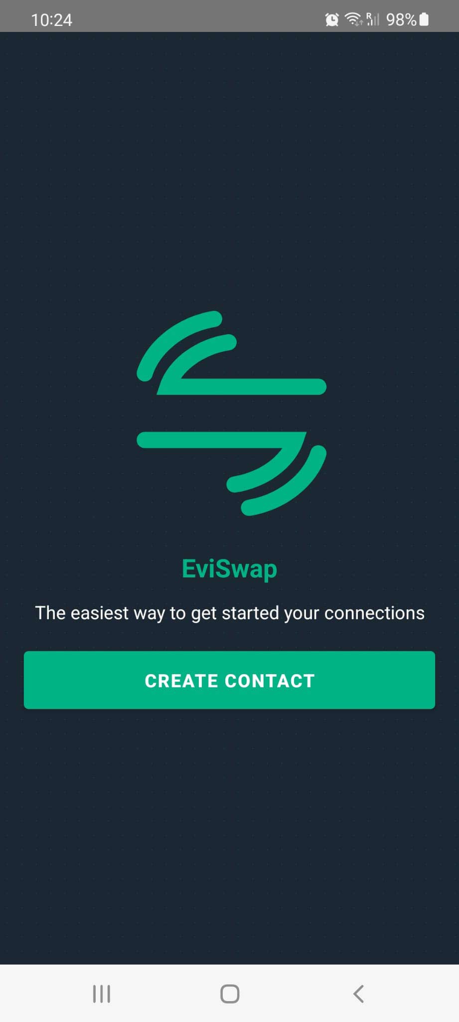 How EviSwap Works home page application for create contact vCard