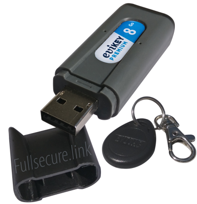 Contactless double Strongbox Bundle EviKey 8go premium and EviCypher Tag format NFC hardware passwords manager & encryption keys