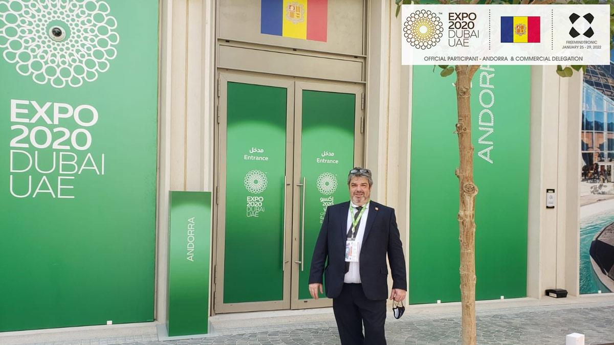 EXPO 2020 Dubai Andorra participant pavilion exhibition retail merchandise sustainability & Jacques Gascuel CEO Freemindtronic SL 2022