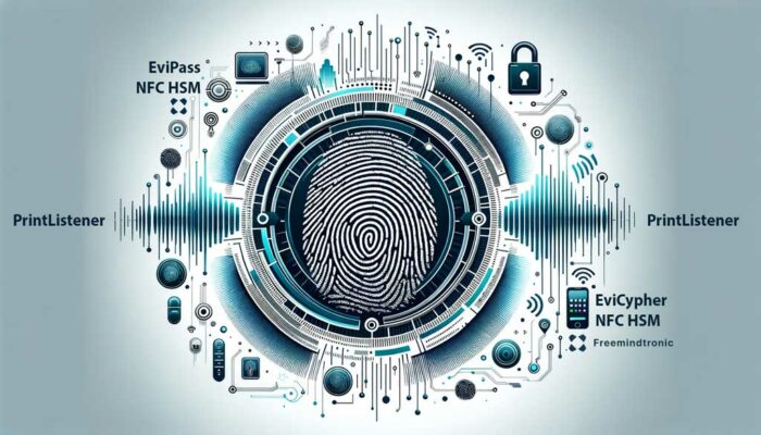 PrintListener technology concept with NFC security solutions.
