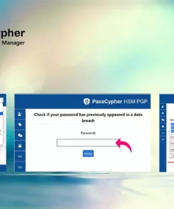 PassCypher HSM PGP settings window showing language selection, iframe protection, password storage path options, and auto-login activation.