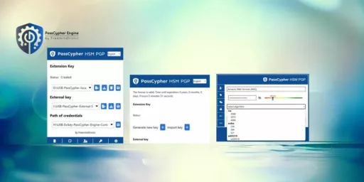 PassCypher Engine interface showcasing key management and encryption features.