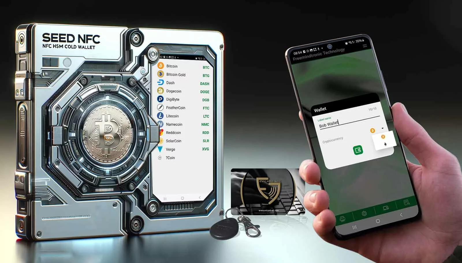 The SeedNFC HSM Cold Wallet goes beyond secure storage, offering a comprehensive suite of password management and security features accessible through its intuitive user menu. Manage auto-login settings, connection parameters, and communication ports for the Freemindtronic extension. Control cryptocurrency request permissions, define data transmission parameters, and enable seed phrase requests. Additionally, configure InputStick compatibility, select default languages, and enable automatic enter key presses. The SeedNFC HSM Cold Wallet empowers you with granular control over your cryptocurrency security and password management.