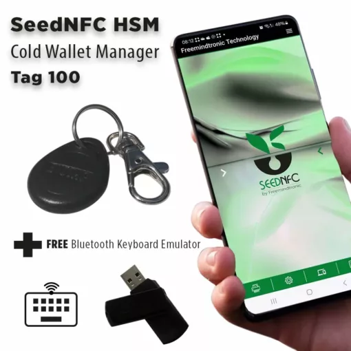 SeedNFC HSM Tag 100 in Black with Free Bluetooth Keyboard Emulator