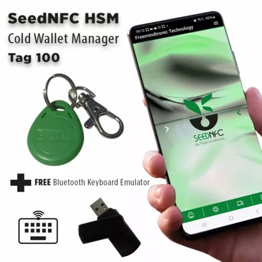 SeedNFC HSM Tag 100 Green with Free Bluetooth Keyboard Emulator