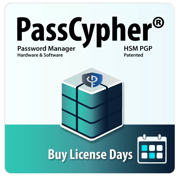 PassCypher HSM PGP password manager software box with Day license