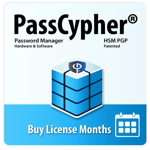PassCypher HSM PGP password manager software box with Month license