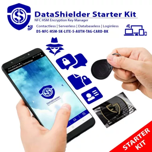 DataShielder NFC HSM Starter Kit Lite 5 with NFC HSM Auth Black Tag and Card (DS-NFC-HSM-SK-LITE-5-AUTH-TAG-CARD-BK)