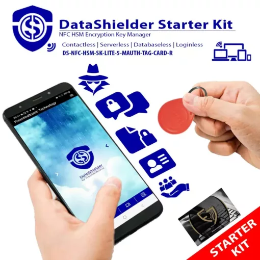 DataShielder NFC HSM Starter Kit Lite 5 with NFC HSM M-Auth Red Tag and Card (DS-NFC-HSM-SK-LITE-5-MAUTH-TAG-CARD-R)