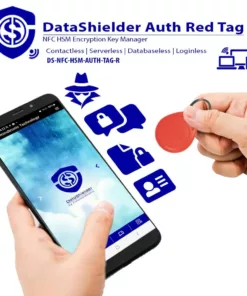 DataShielder NFC HSM Auth Red Tag for secure, contactless encryption key management