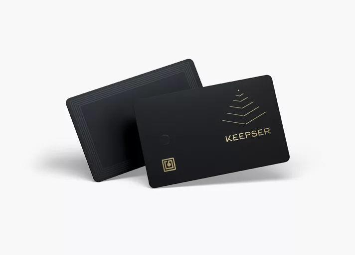 Keepser Pro+ NFC Cold Wallet Cards with Gold Accents