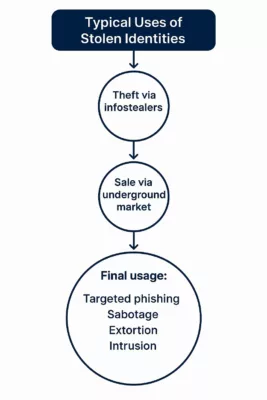Lifecycle of stolen identities from infostealer malware to final exploitation in the underground identity market