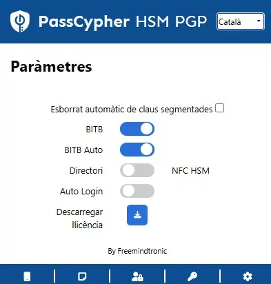 Interfície de PassCypher HSM PGP amb EviBITB activat, eliminant automàticament les iFrames de redirecció sospitosa