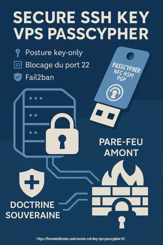 Secure SSH key VPS PassCypher — sécurisation souveraine d’un VPS en posture key-only avec HSM NFC, pare-feu amont et journalisation