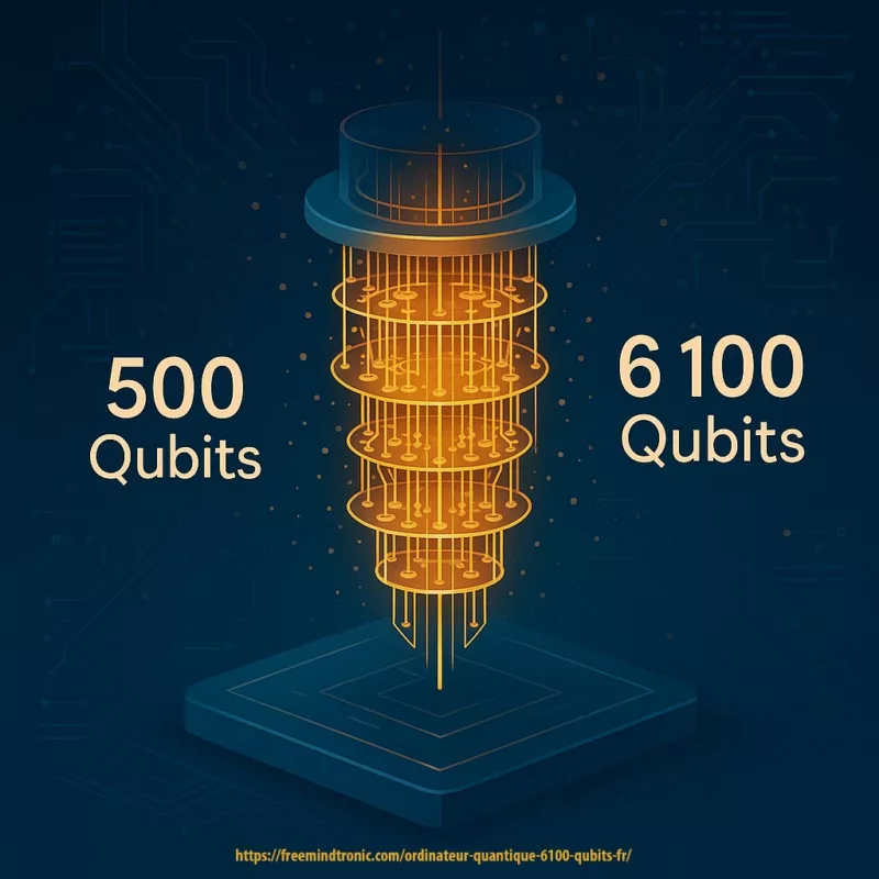 Ordinateur quantique 6100 qubits percée historique, comparaison avec 500 qubits, impact sur chiffrement et sécurité numérique