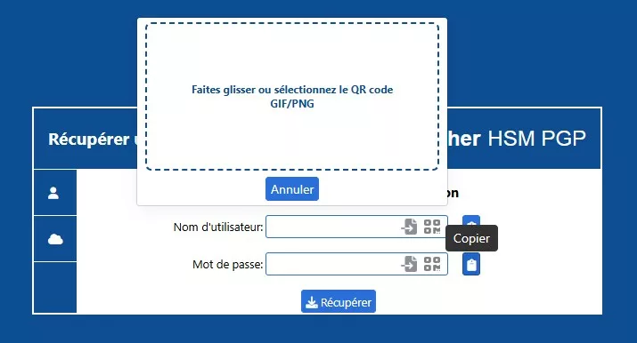 Récupération PassCypher — importer un QR pour restaurer passphrase/mot de passe sans affichage à l’écran