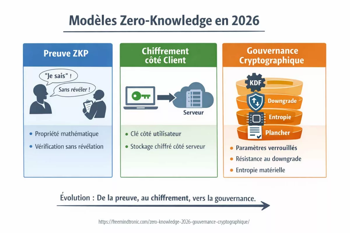 Schéma principe d’émergence cryptographique : clé non persistante issue de segments autonomes en architecture zero-knowledge