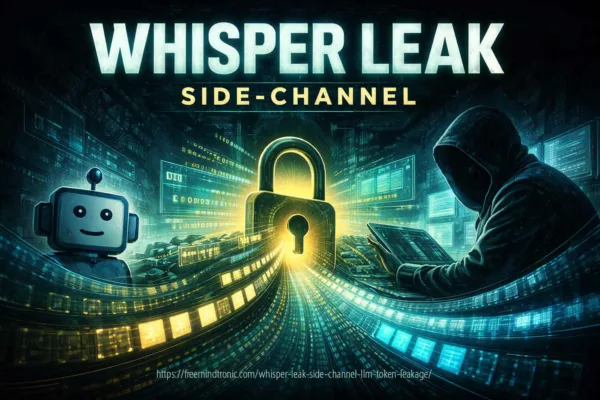 Whisper Leak side-channel illustrating token-length leakage and semantic inference risk in encrypted LLM HTTPS traffic