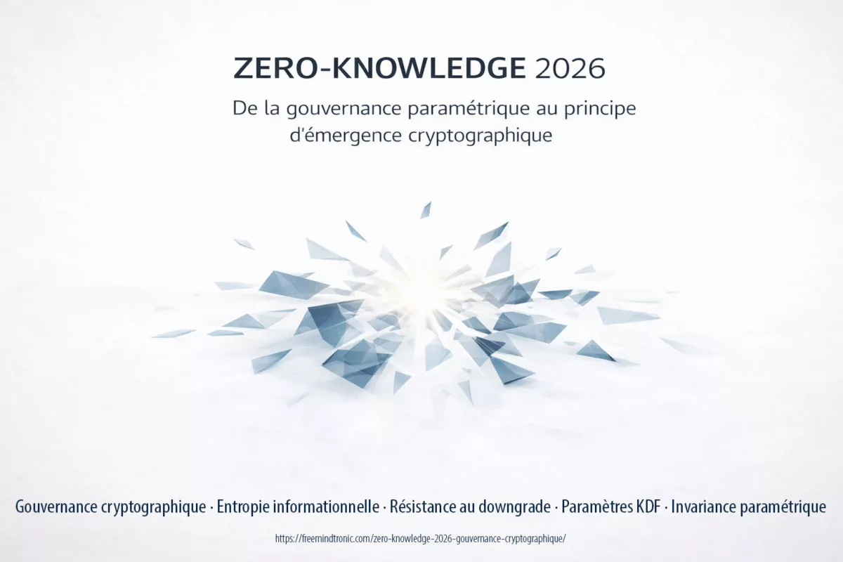 Zero-knowledge gouvernance 2026 illustration académique sur l’émergence cryptographique et la souveraineté des paramètres cryptographiques
