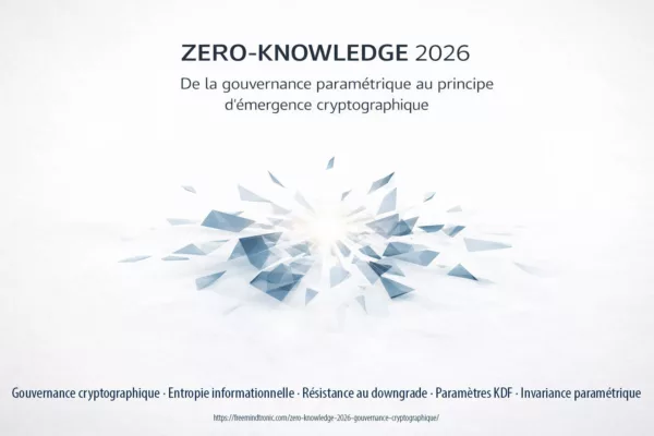 Zero-knowledge gouvernance 2026 illustration académique sur l’émergence cryptographique et la souveraineté des paramètres cryptographiques